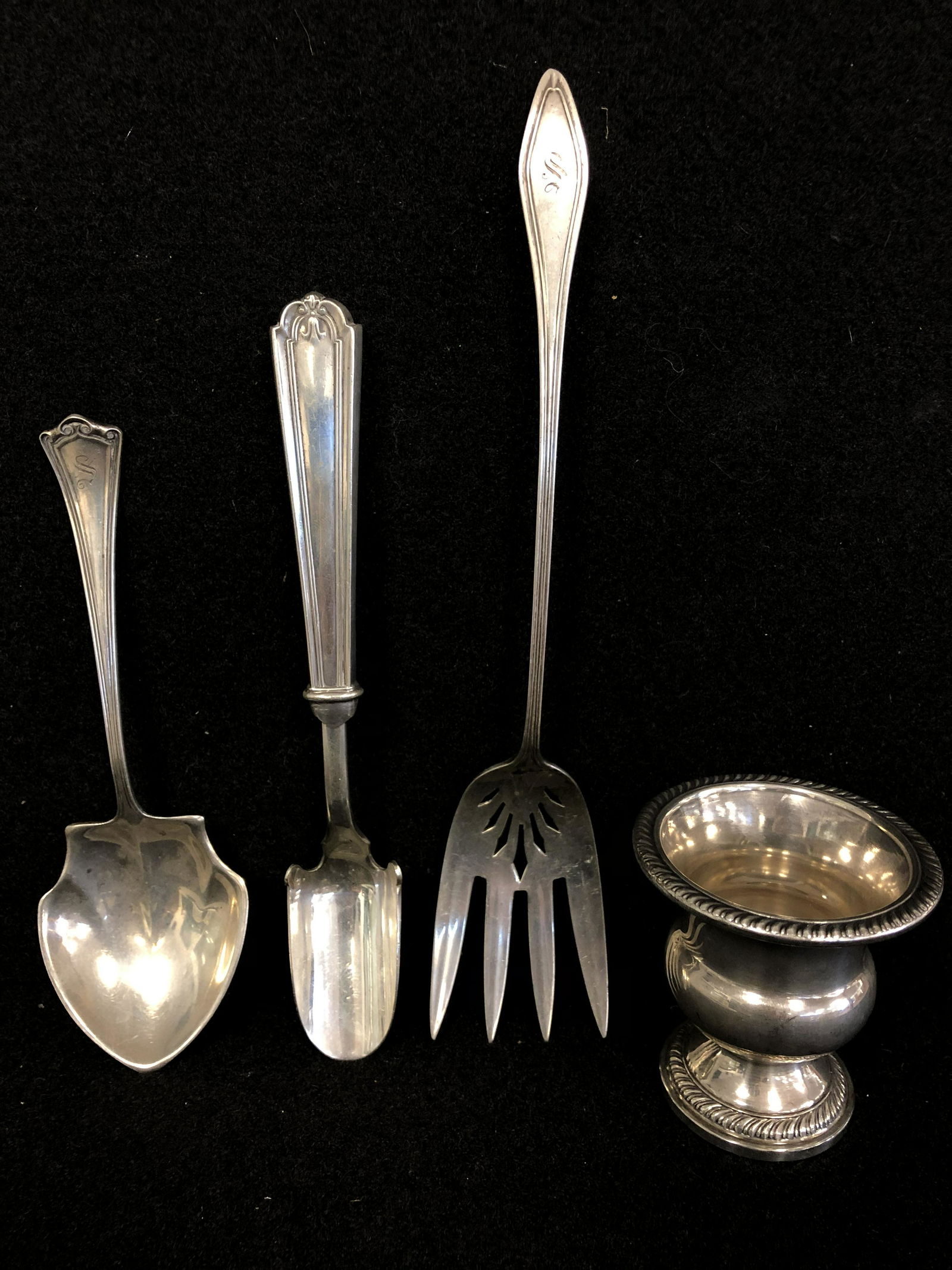 Sterling Fork,Spoon,Weighted Cup,Cheese Scoop (1 of 6)