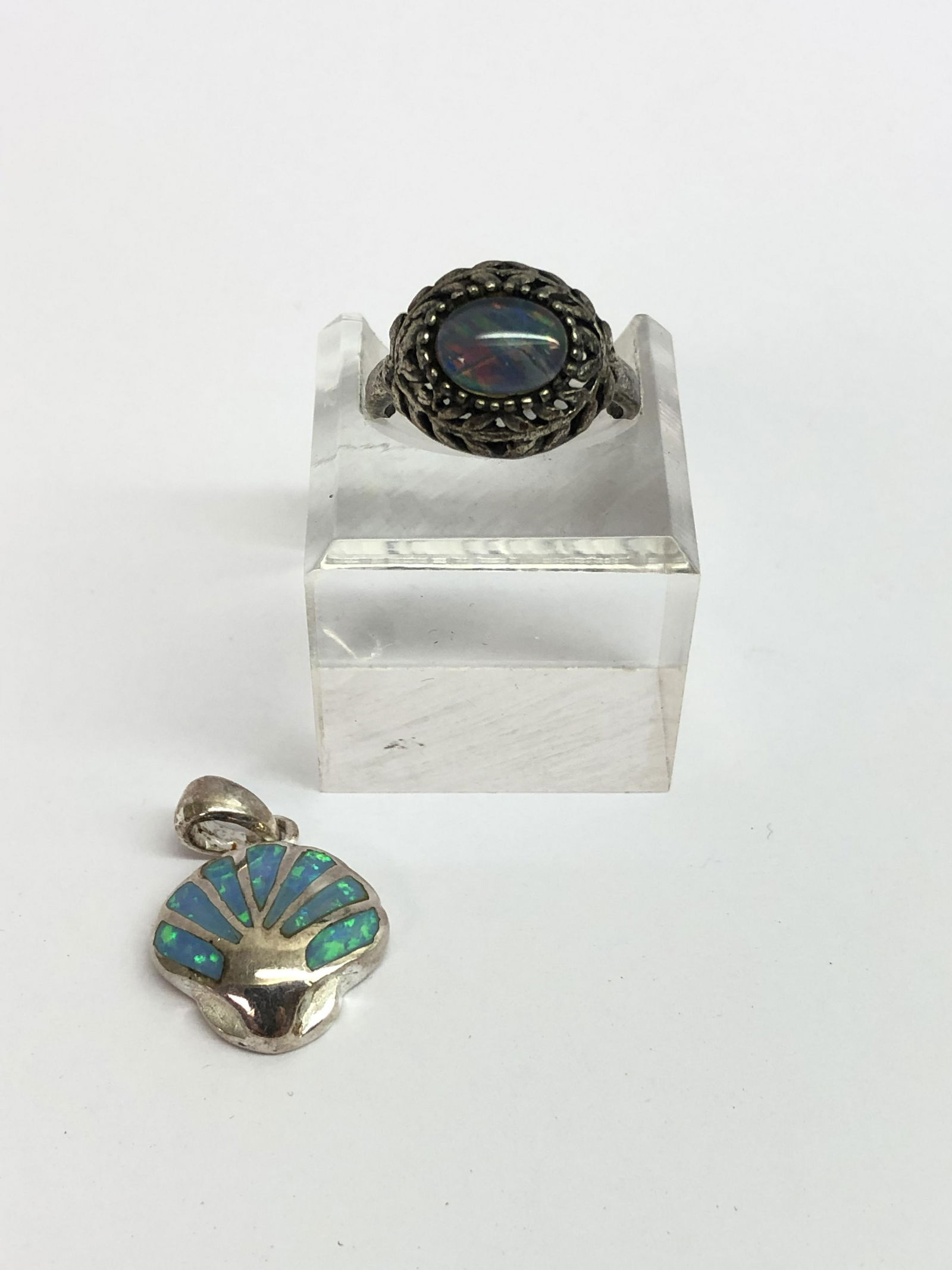 Sterling Silver Opal Ring, Opal Pendant - Ring Sz. 6 (1 of 3)