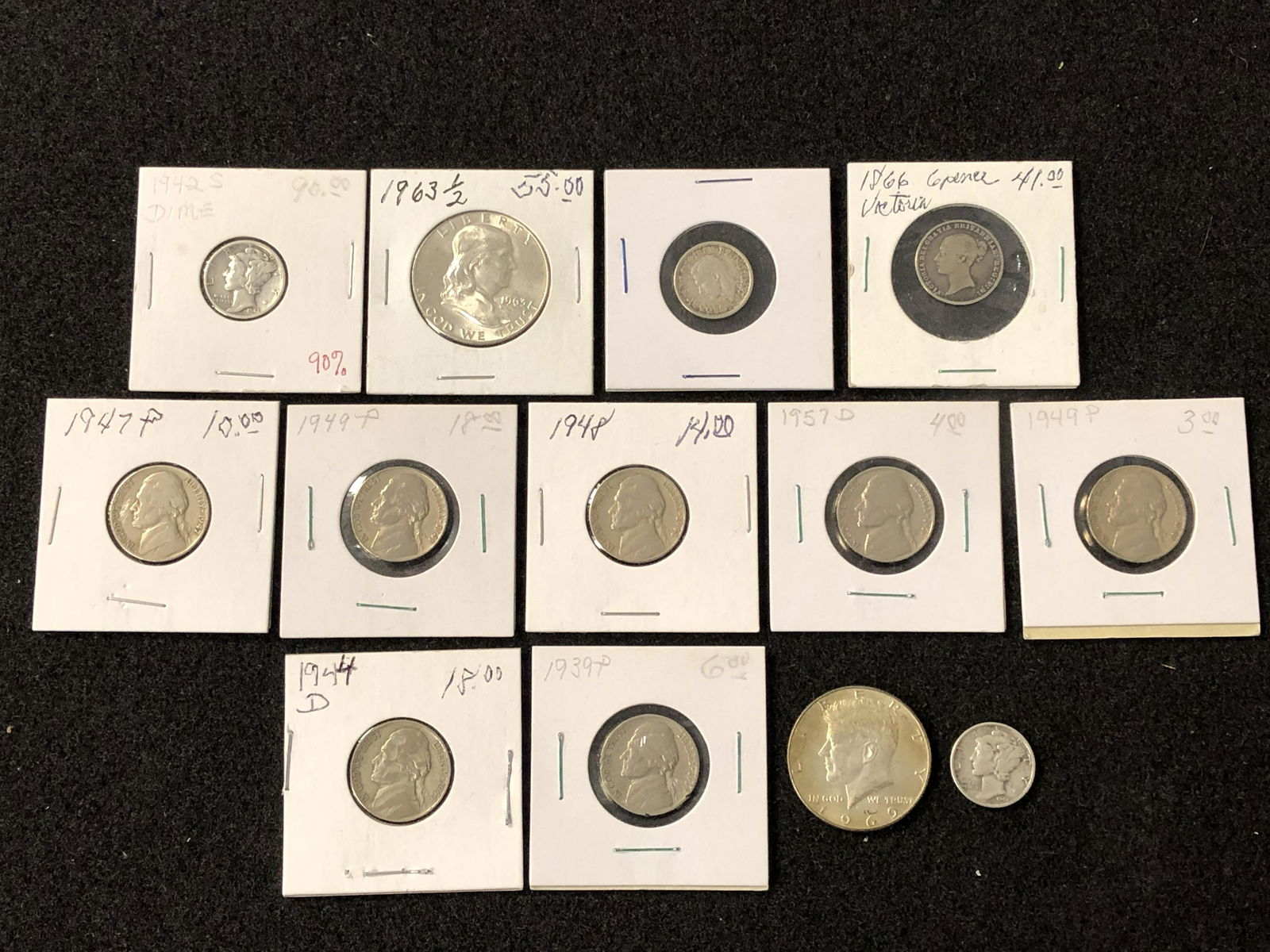Asst 1939-1963 Coins, Kennedy 1/2 Dollar, More - (1 of 9)