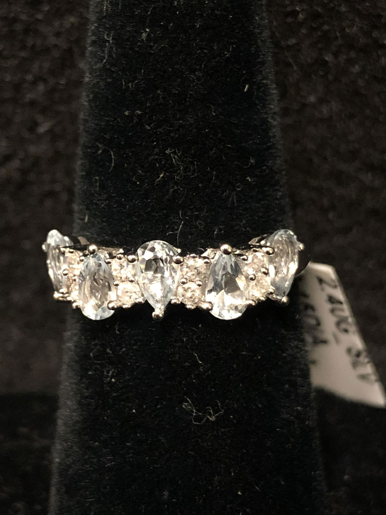 Certified, Sterling Silver Aquamarine Diamond Ring - (1 of 4)