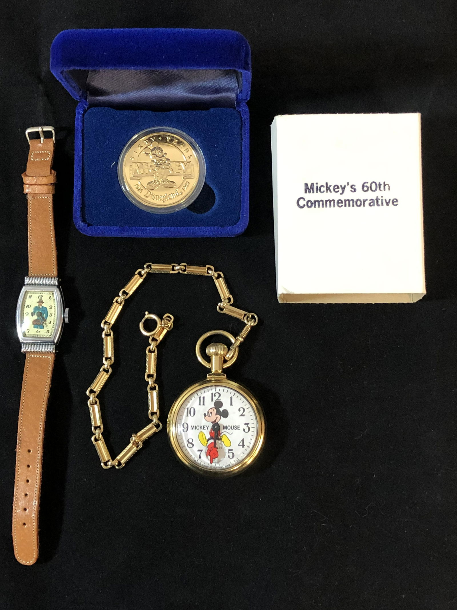 (2)Mickey Mouse Commemoritive Items, Dick Tracy Watch - (1 of 6)