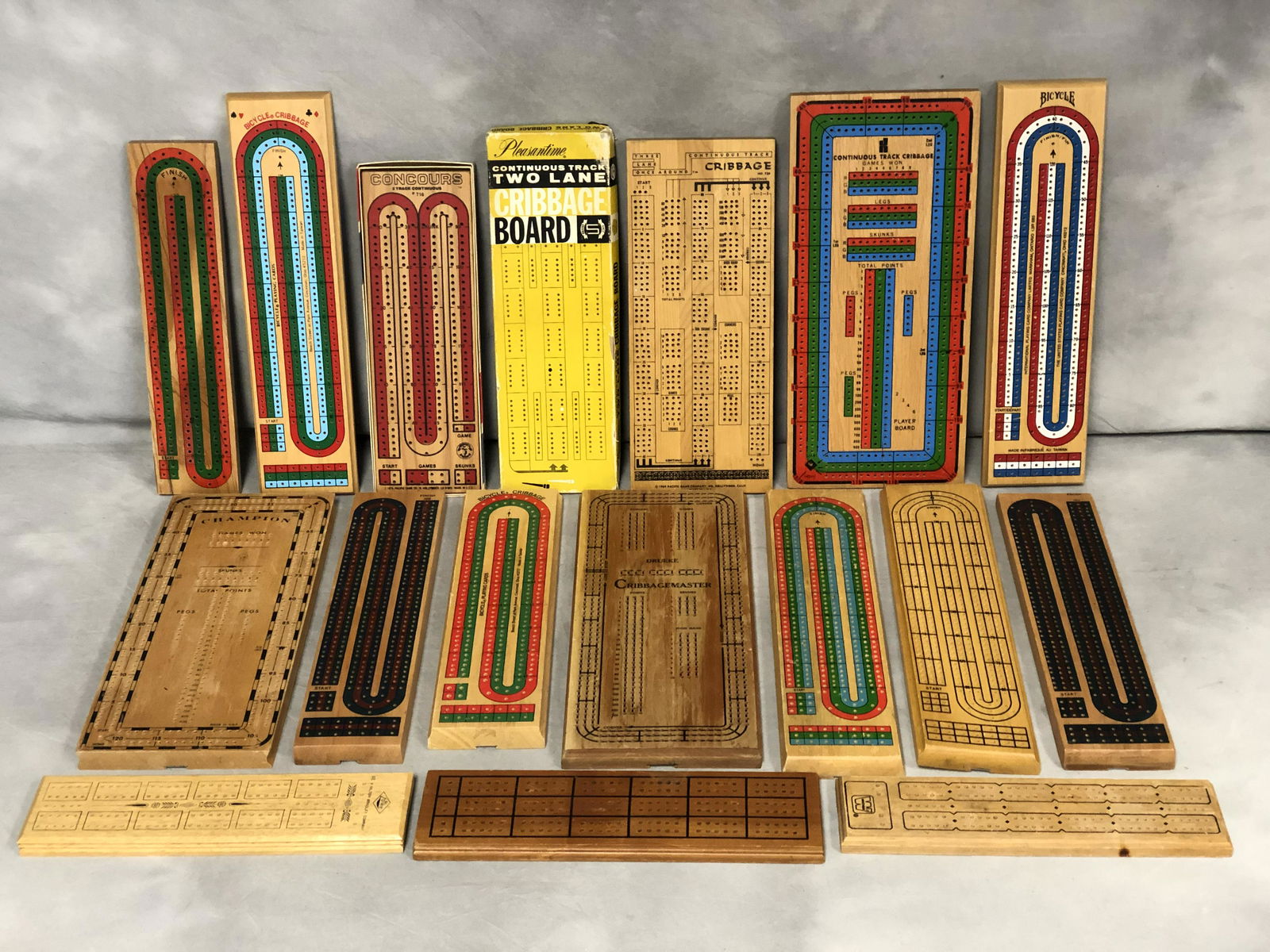 (17)Asst Cribbage Boards - Some w/ Pieces, (3)Lane, (1 of 6)