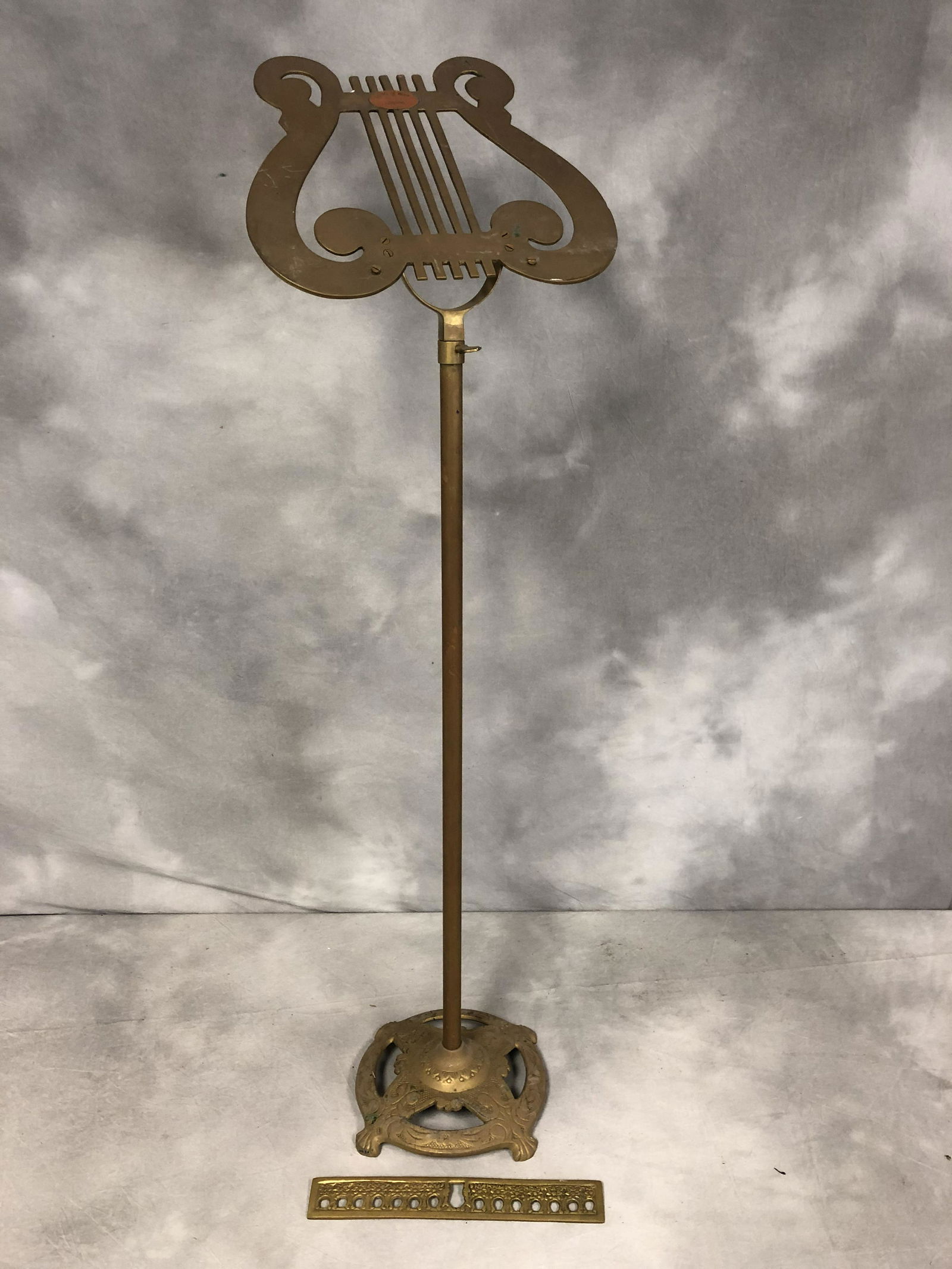 Vtg Brass Music Stand w/ Ornate Base - 40'' Tall, (1 of 5)