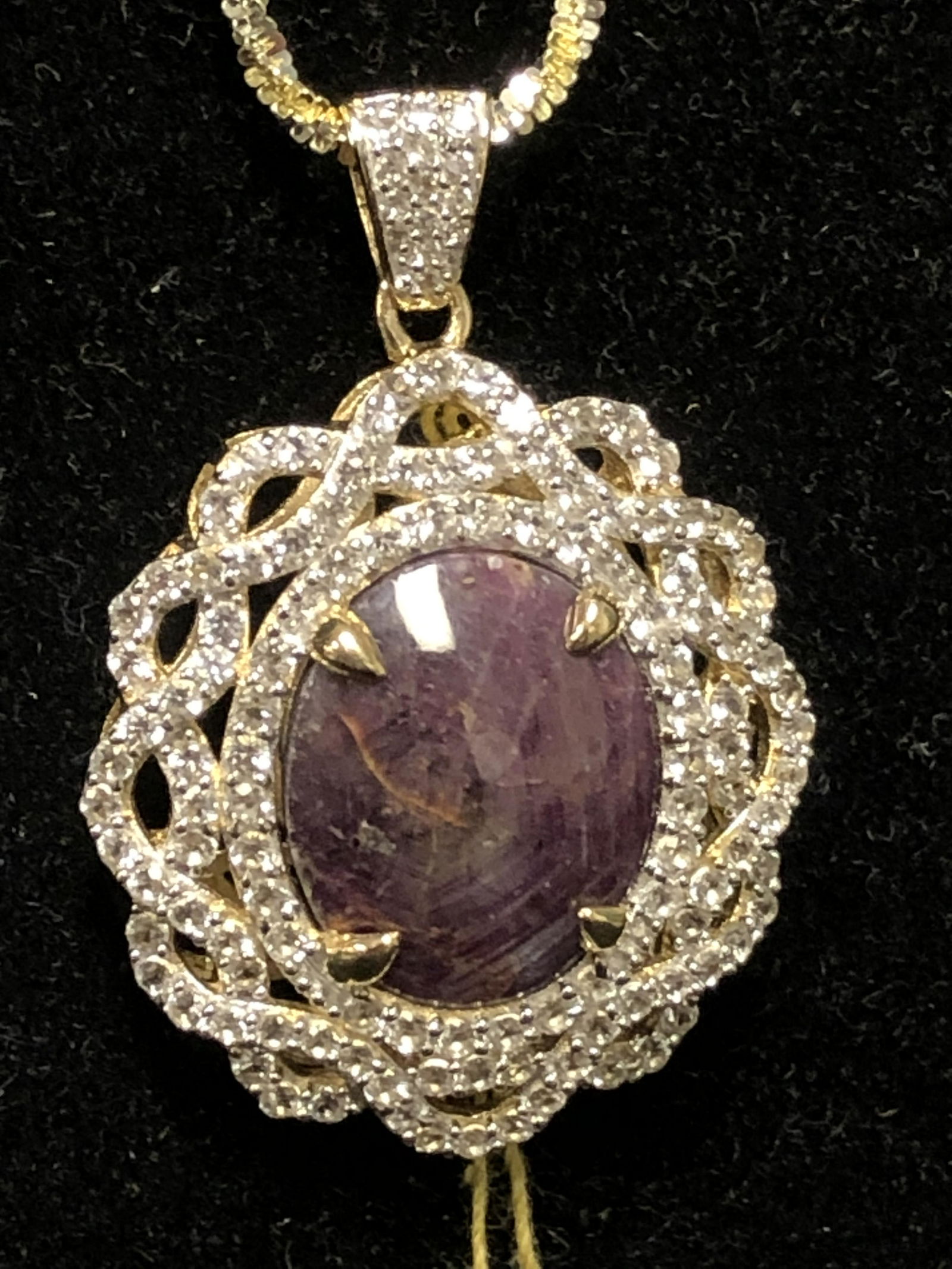 Certified, Star Ruby White Sapphire Pendant - 25.78ct (1 of 5)