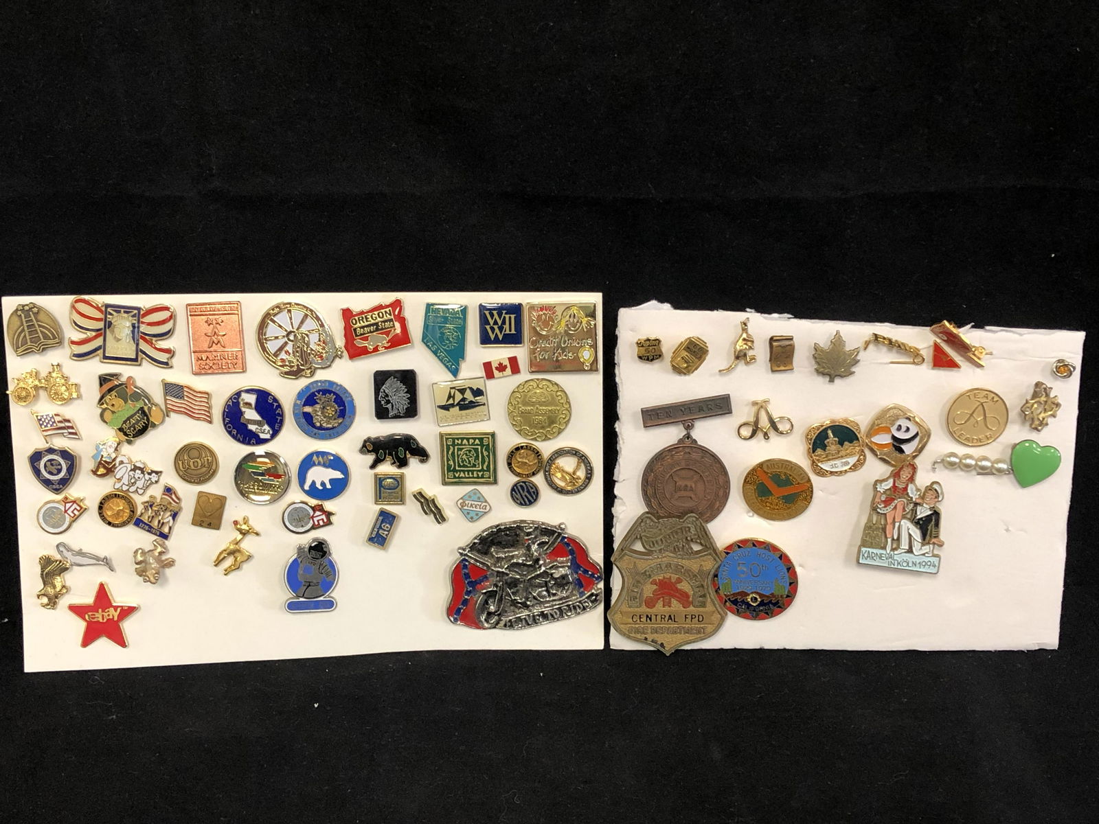 50+ Asst Vintage Pins - Native American, Live to Ride, (1 of 9)