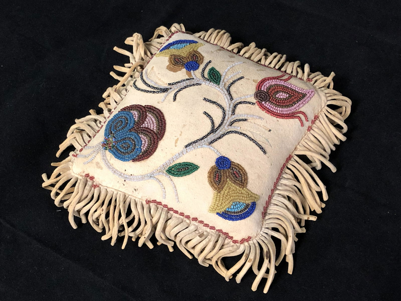 Native American Doeskin Beaded Pillow (1 of 7)