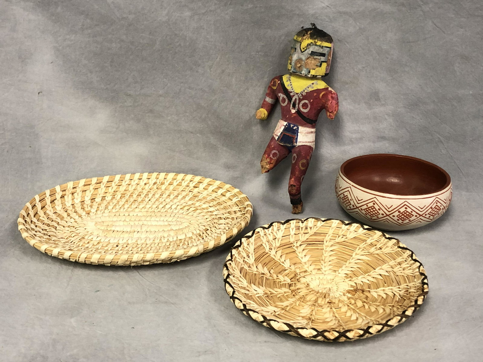 Native American Lot- Baskets, Pottery, Kachina (1 of 8)