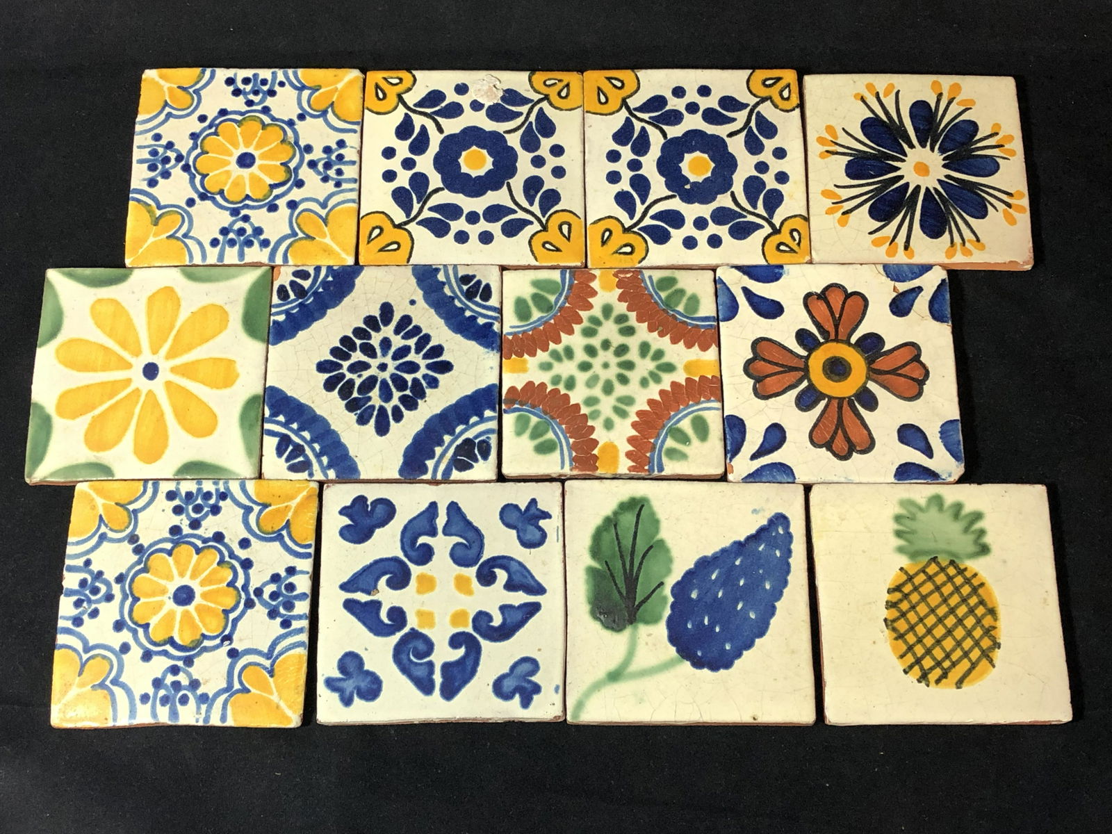 (12)Vintage Mexican Pottery Tiles (1 of 5)