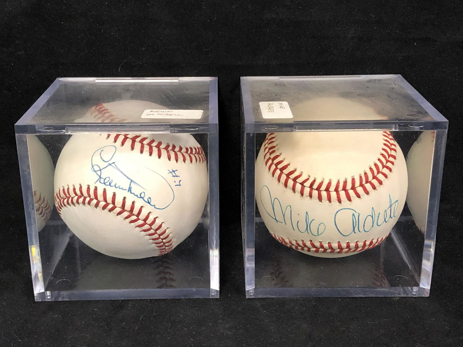 Autographed K.Mitchell & M.Aldrete Baseballs (1 of 4)