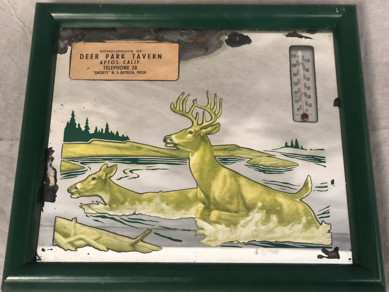 Original Deer Park Tavern Advertising Mirror (1 of 3)