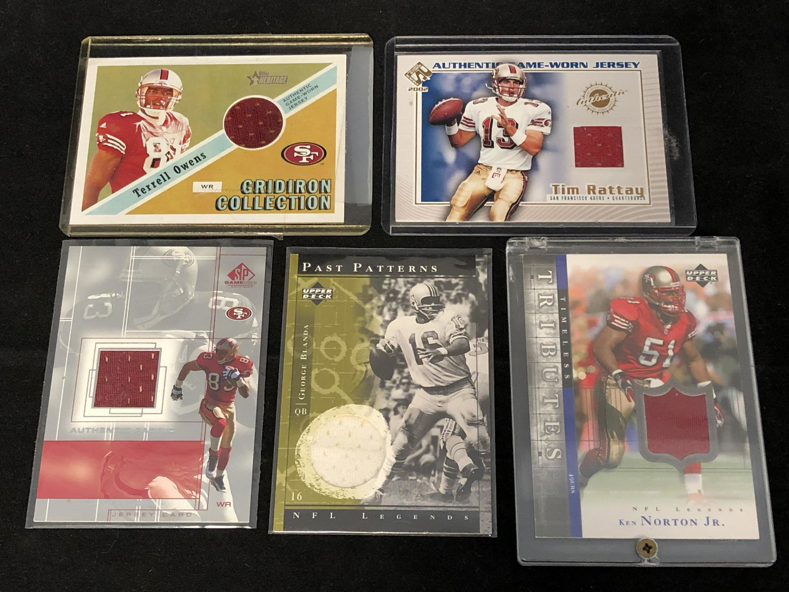 (5)Authentic Jersey Trading Cards - George Blanda, (1 of 7)