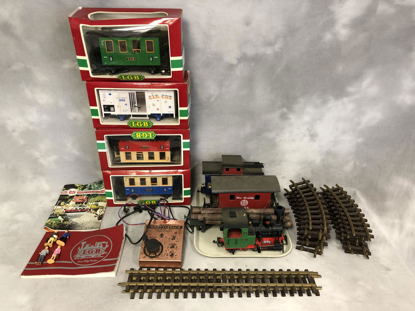 LGB Large Train Engine, Cars - #2 Engine, (2) #2 Cars, (1 of 7)