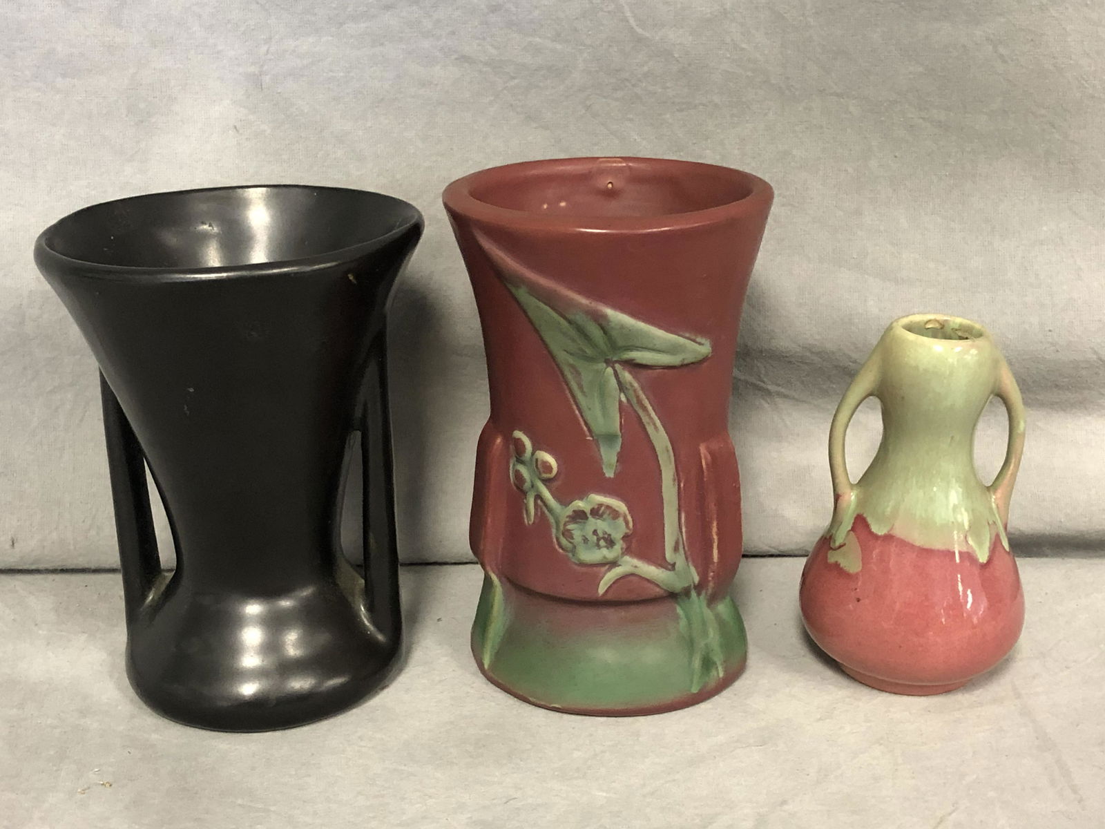 Atq Weller Tutone & (2)McCoy Vases - Art Deco Black (1 of 8)