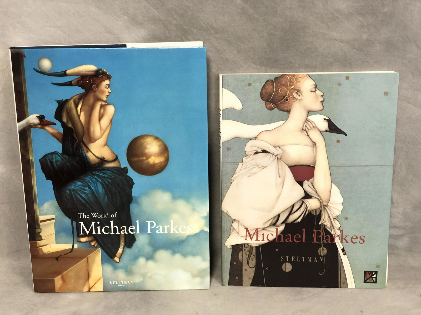 (2)Michael Parkes Steltman Galleries Books: (2)Michael Parkes Steltman Galleries Books - 'The World of Michael Parkes' w/ Plate Prints, Illustration Book