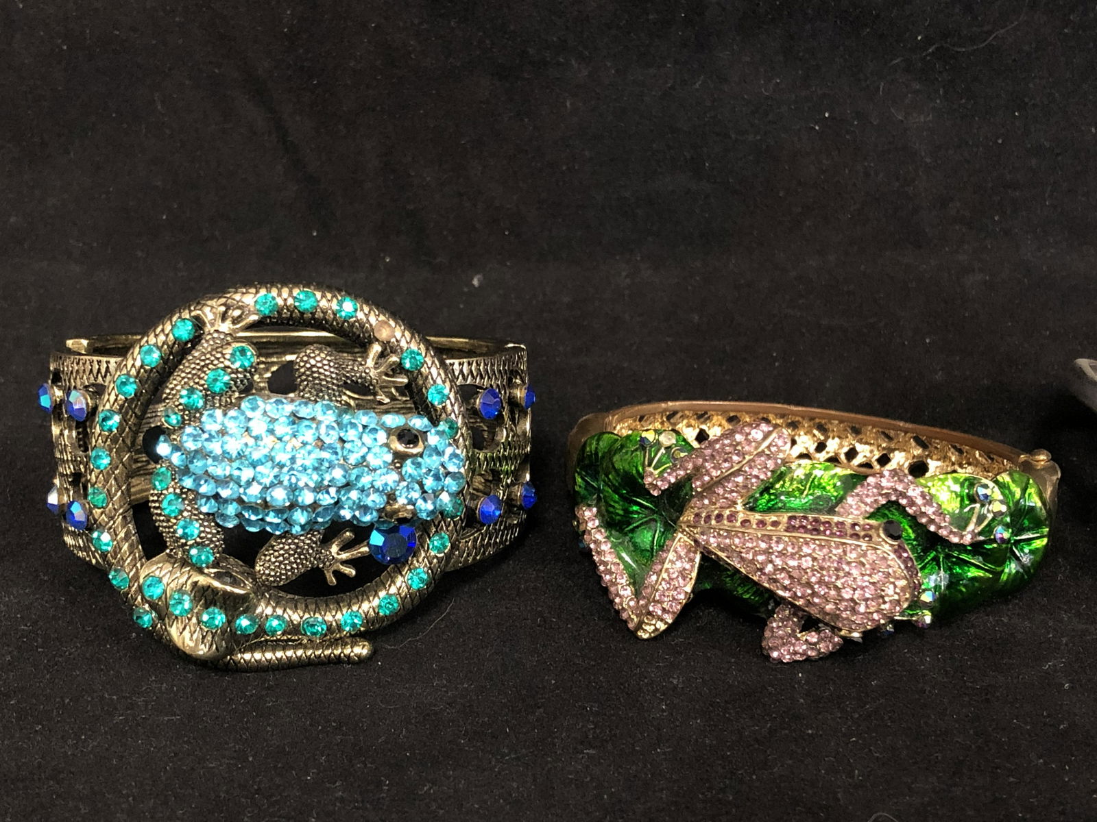 (4)Rhinestone Frog Bracelets - Clamper Style Bracelets (1 of 10)
