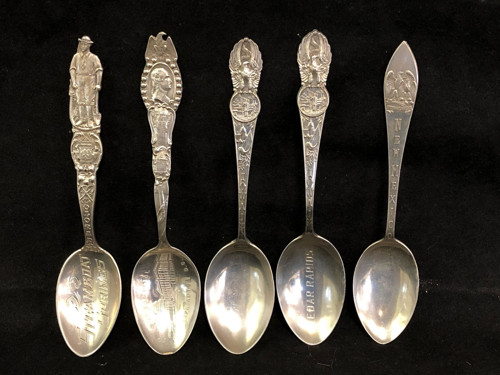 (5) Atq / Vtg Sterling Collector Spoons (1 of 9)