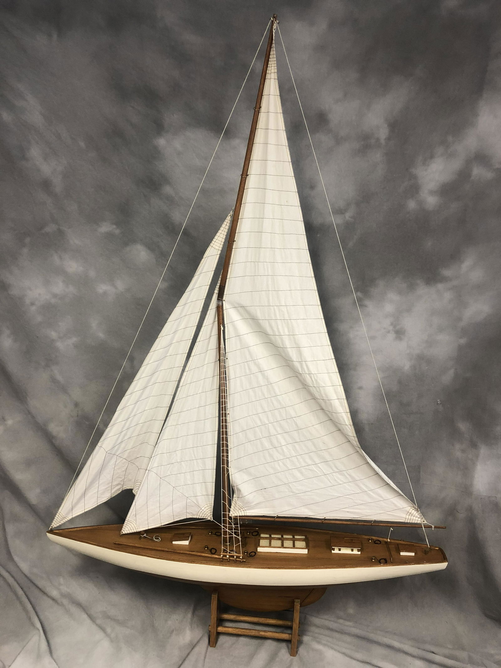 Large Wooden Pond Sail Boat, Stand - Pickup Only - (1 of 5)