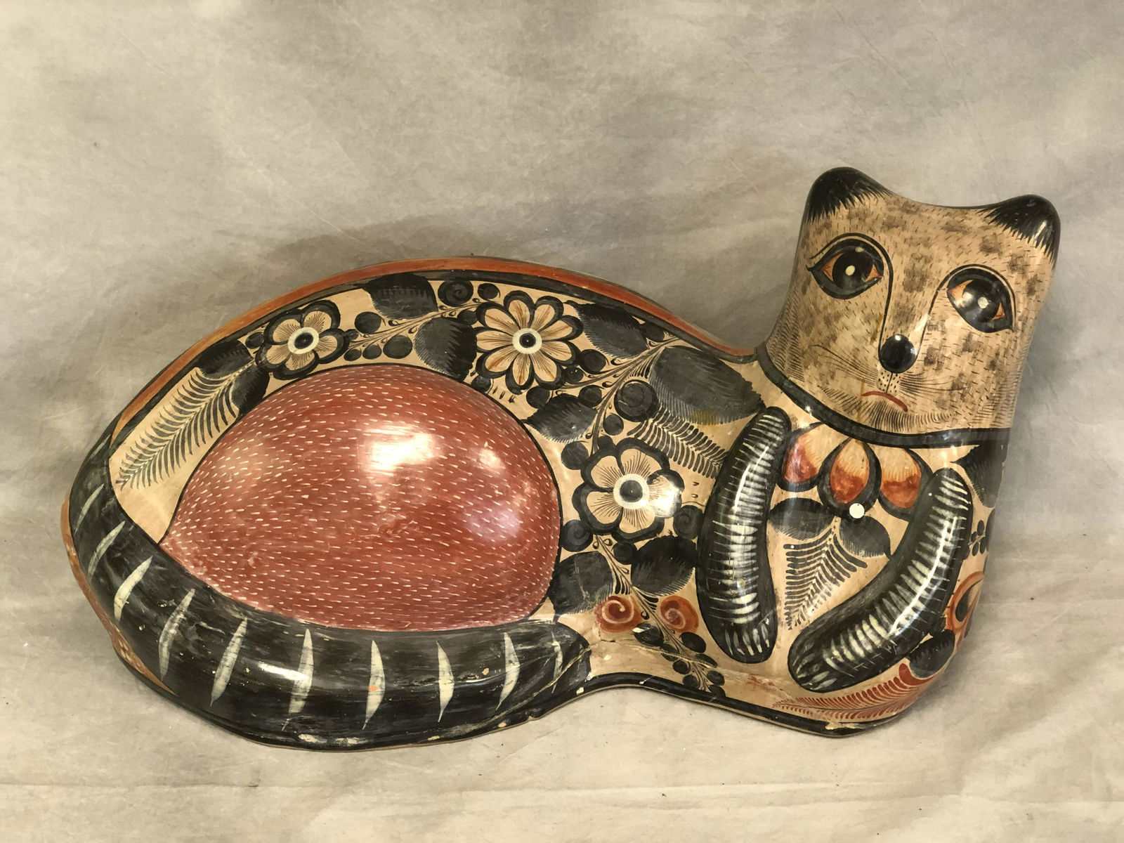Large Tonala Mexican Pottery Cat (1 of 8)