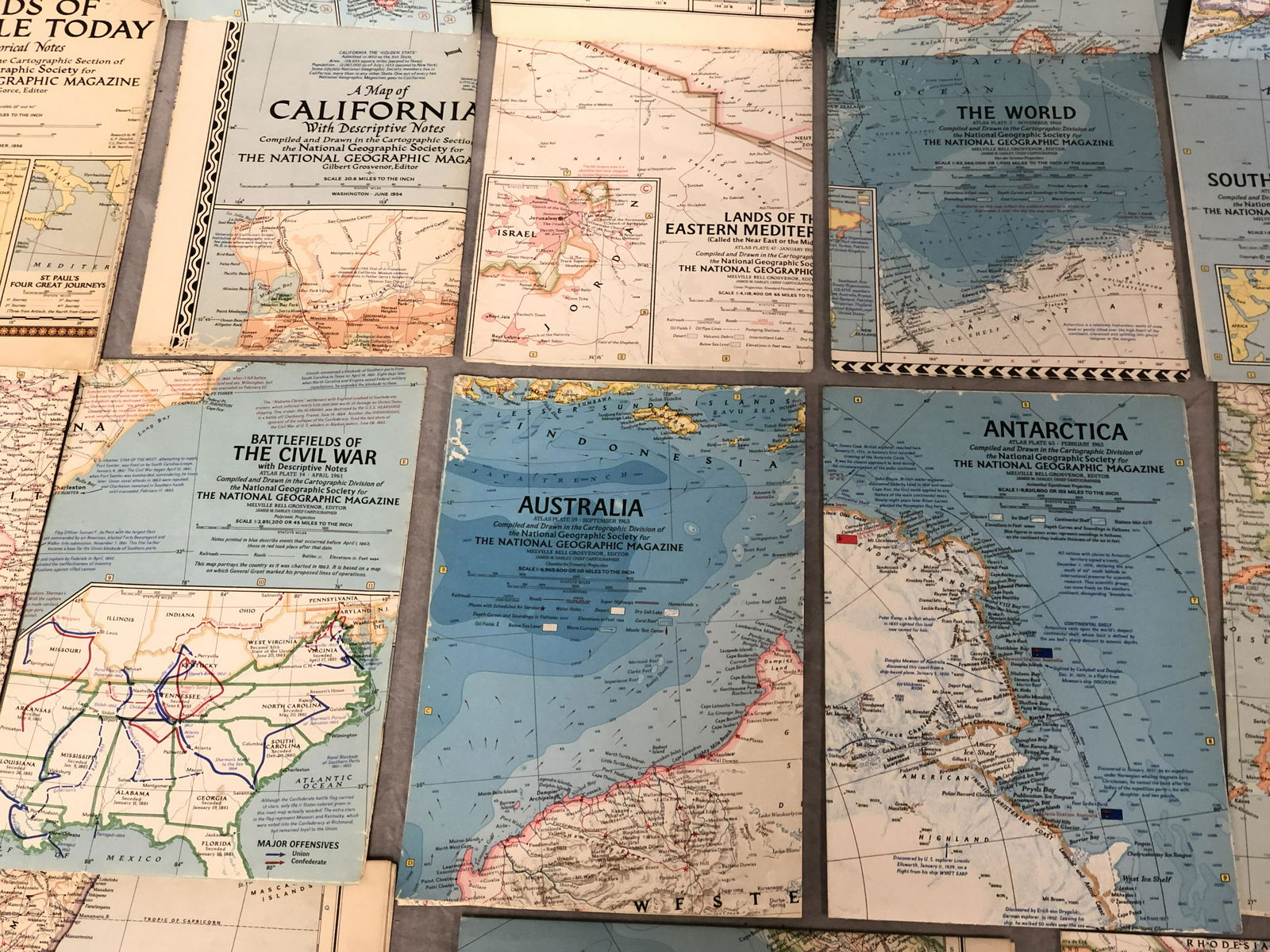 (44)Vintage National Geographic Maps - Asst Regions (1 of 8)