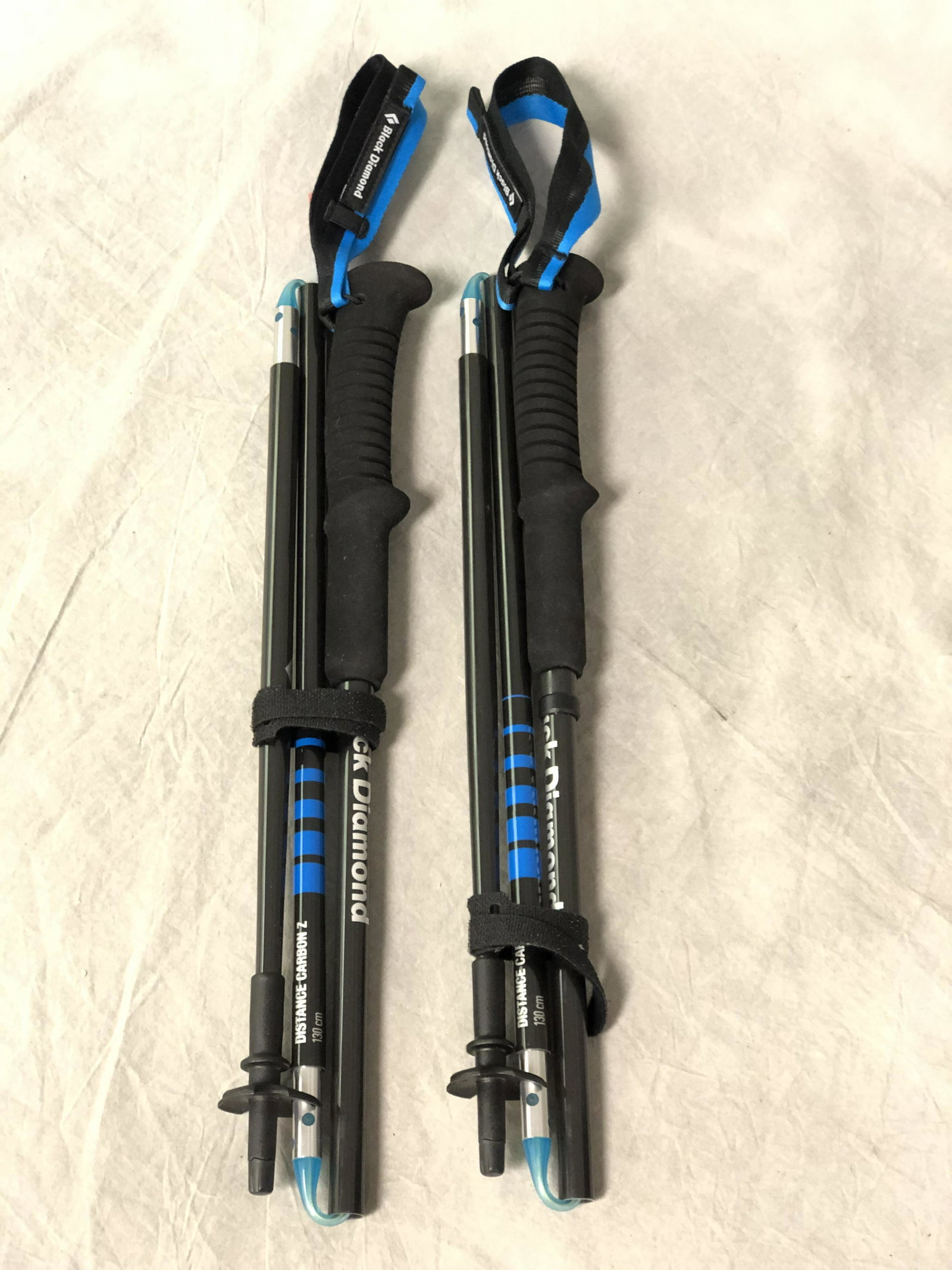 Pr of Black Diamond Brand Hiking Sticks: Pr of Black Diamond Brand Hiking Sticks - Distance Carbon Z Model, 130cm, Like New