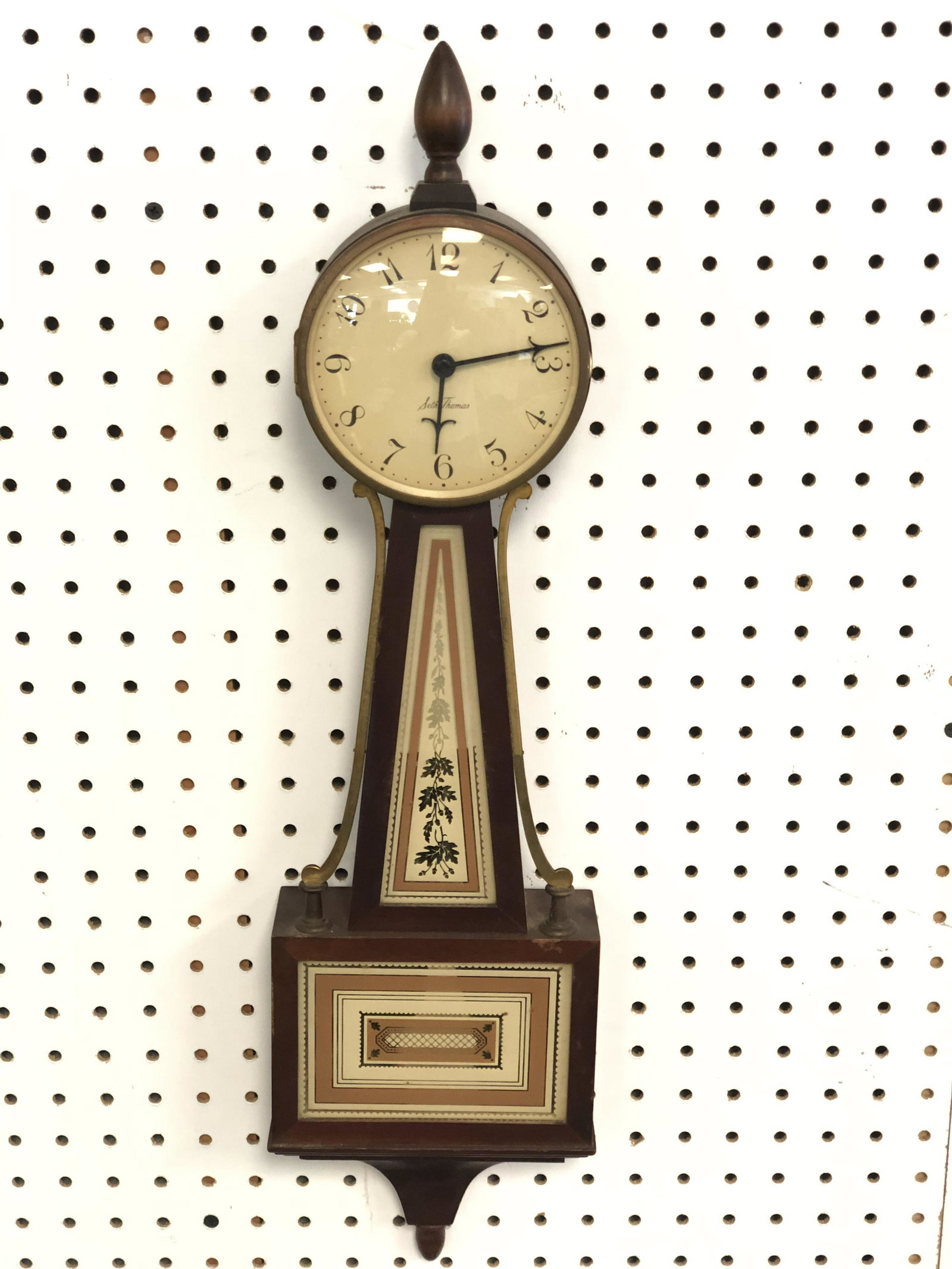 Seth Thomas Windup Banjo Clock - Working, 25'' Tall: Seth Thomas Windup Banjo Clock - Working, 25'' Tall
