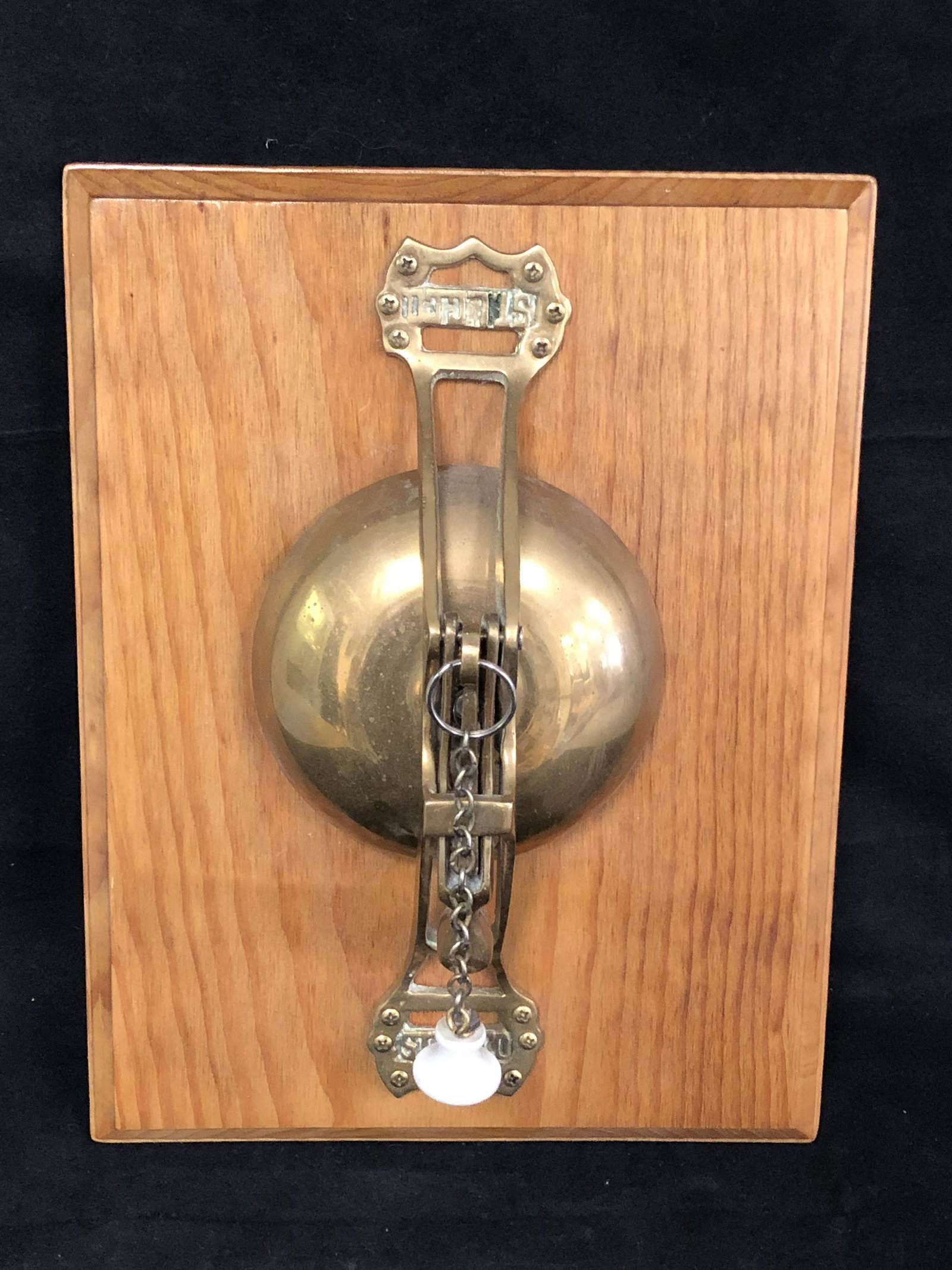Brass Door Knocker Mounted on Wood Plaque - Knocker: Brass Door Knocker Mounted on Wood Plaque - Knocker 11'' Tall, Plaque 9.5'' x 12.5''