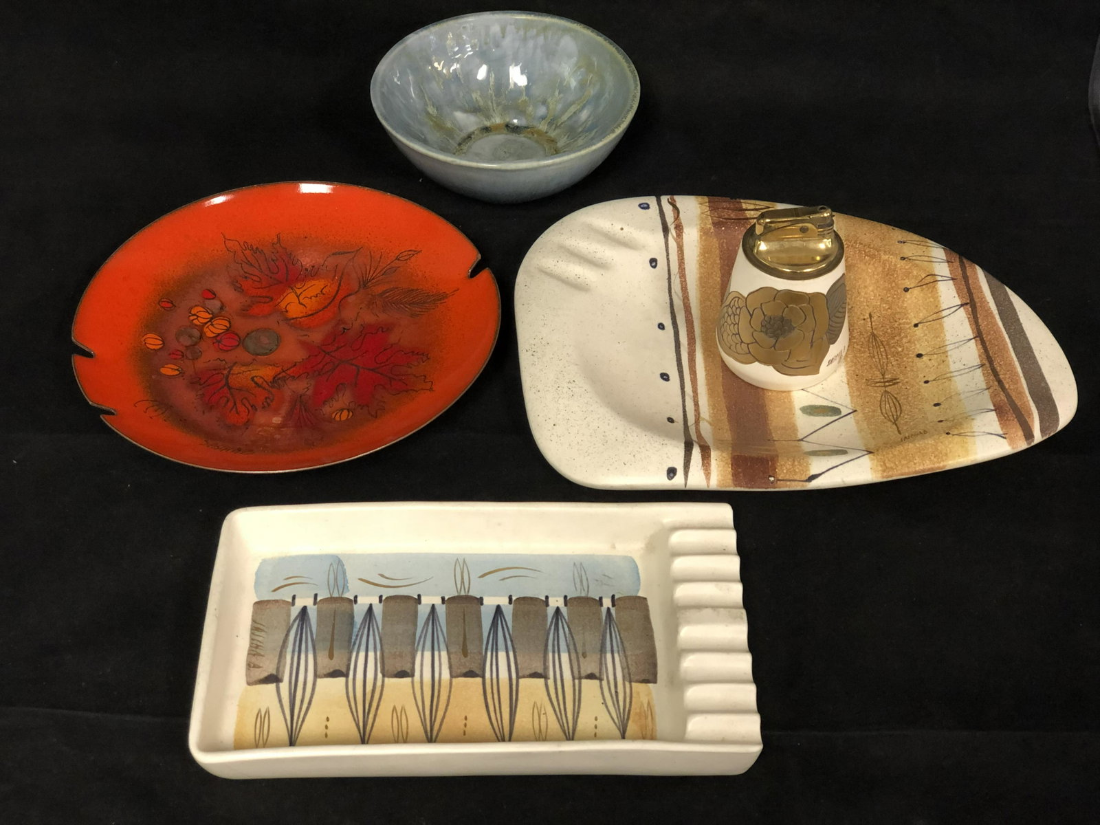 Signed MCM 'Sascha Brastoff' Pottery - Asst Pottery: Signed MCM 'Sascha Brastoff' Pottery - Asst Pottery Items + Signed 'R.Shop' Glazed Bowl