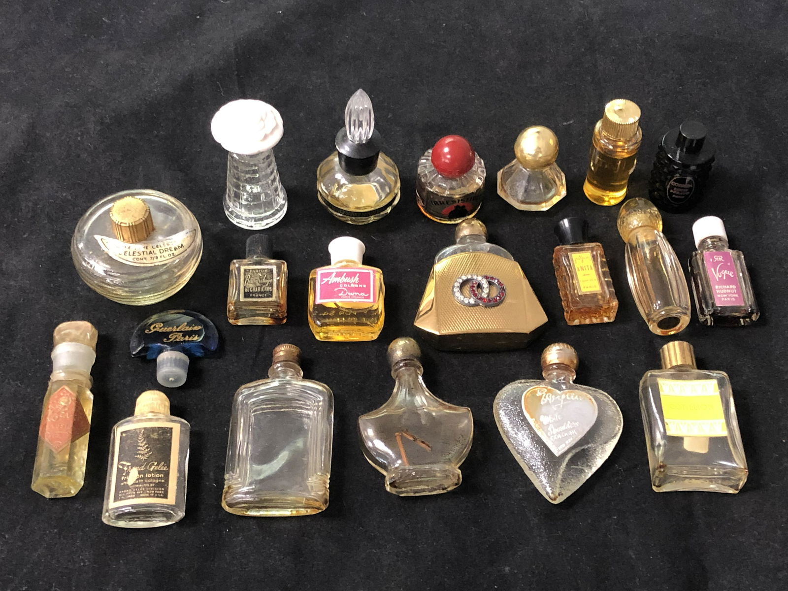 20 vintage Miniature Perfume Bottles Asst Sizes