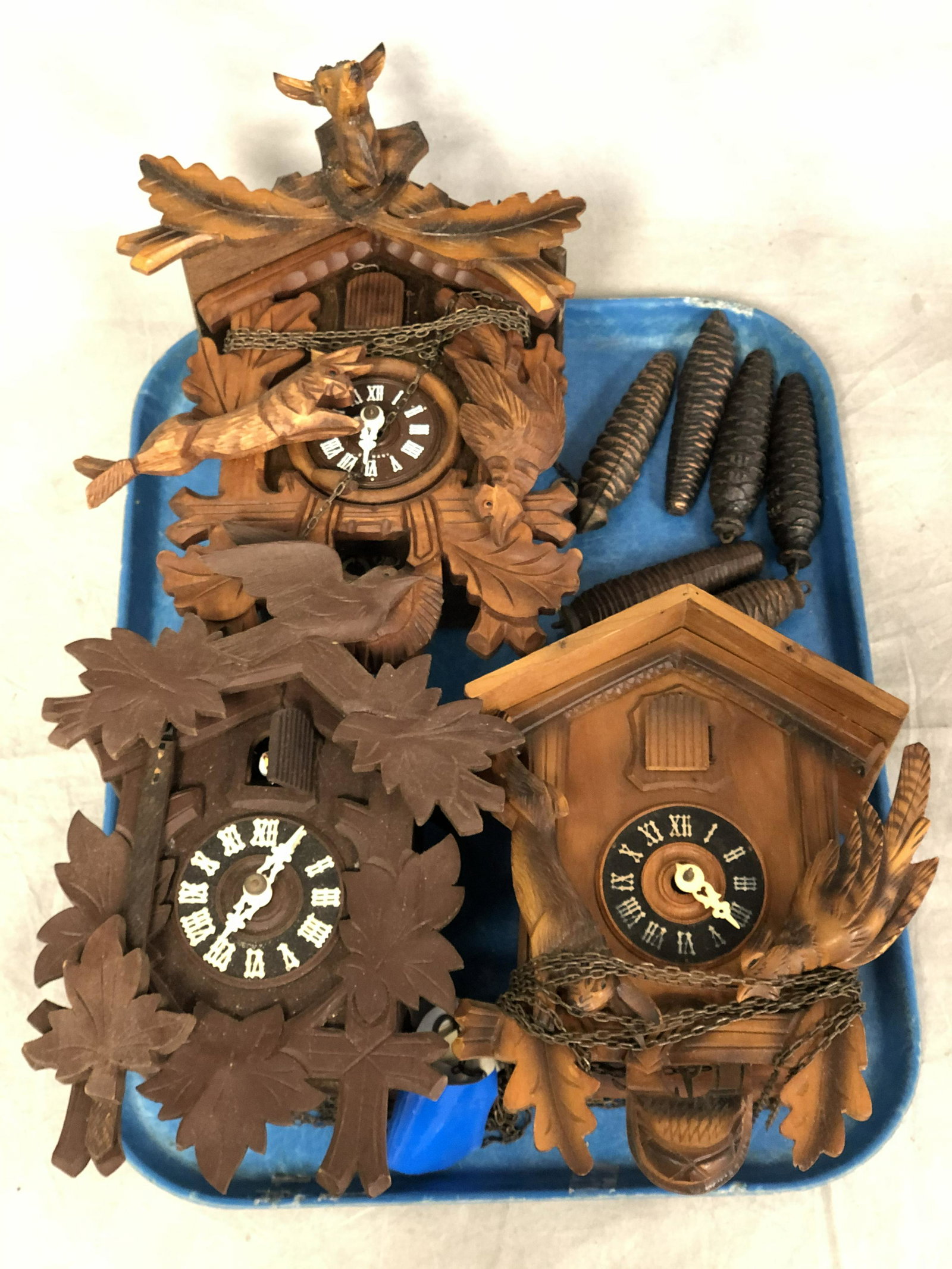 (3)German Cuckoo Clocks - Rabbit & Bird Design, 1 (1 of 5)