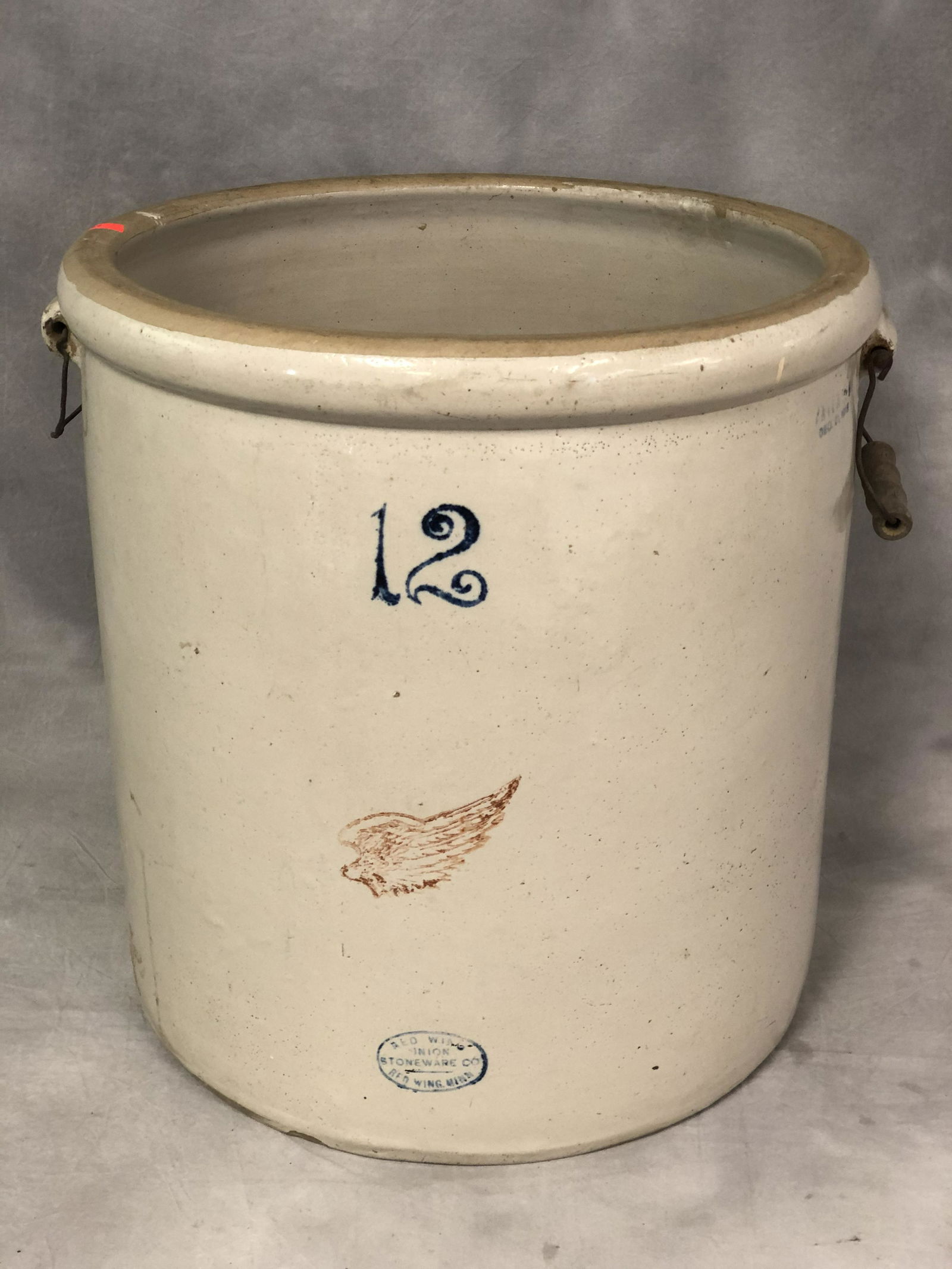 Vintage #12 Red Wing Stoneware Crock, 16'' x 17.5'' (1 of 6)