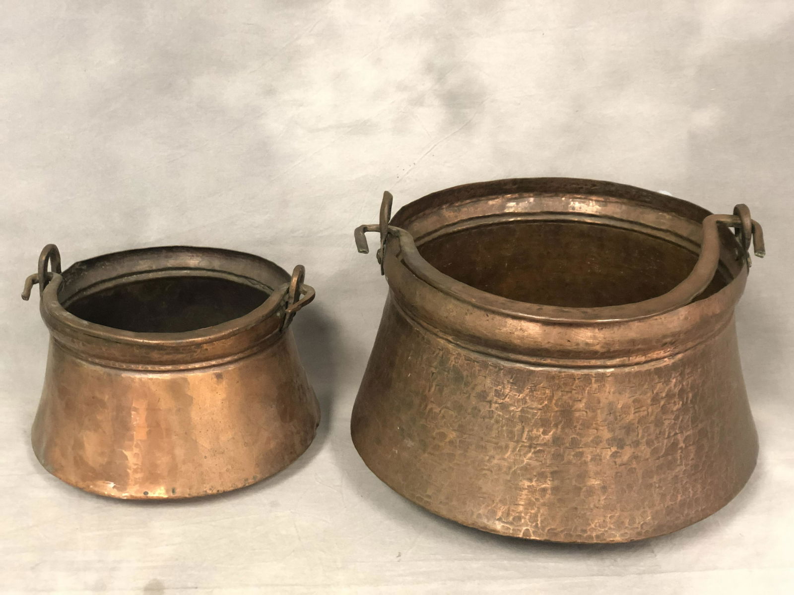 Antique Hammered Copper Apple Butter Pots (1 of 9)