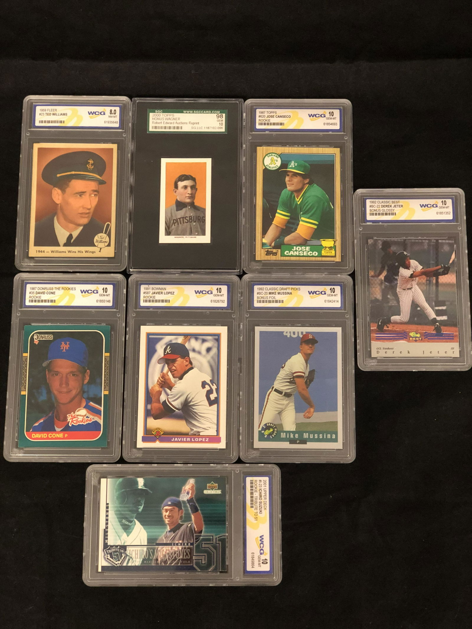 (8)Graded 1959, 1980s-2000 Baseball Cards - H.Wagner, (1 of 10)