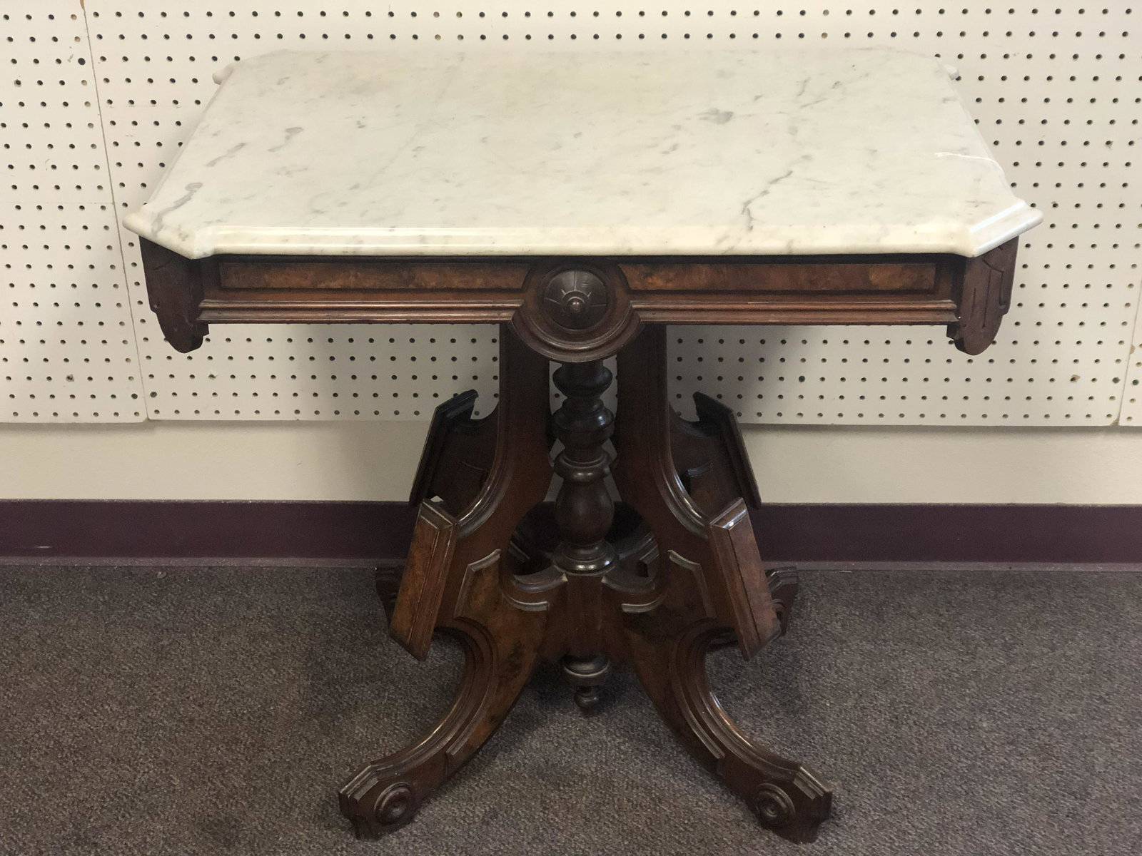 Antique Eastlake Marble Top Parlor Table - Great (1 of 4)