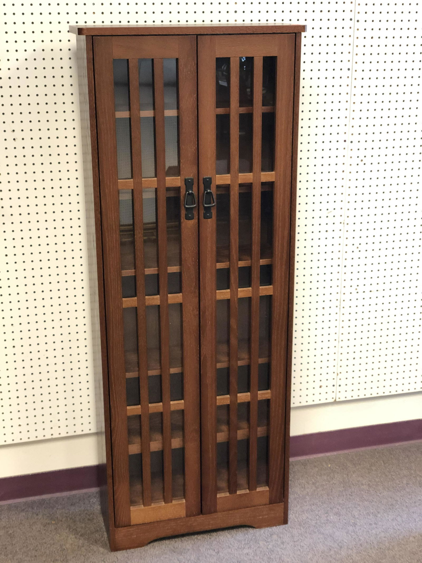 Mission Style 7 Shelf Display Cabinet - Adjustable (1 of 4)