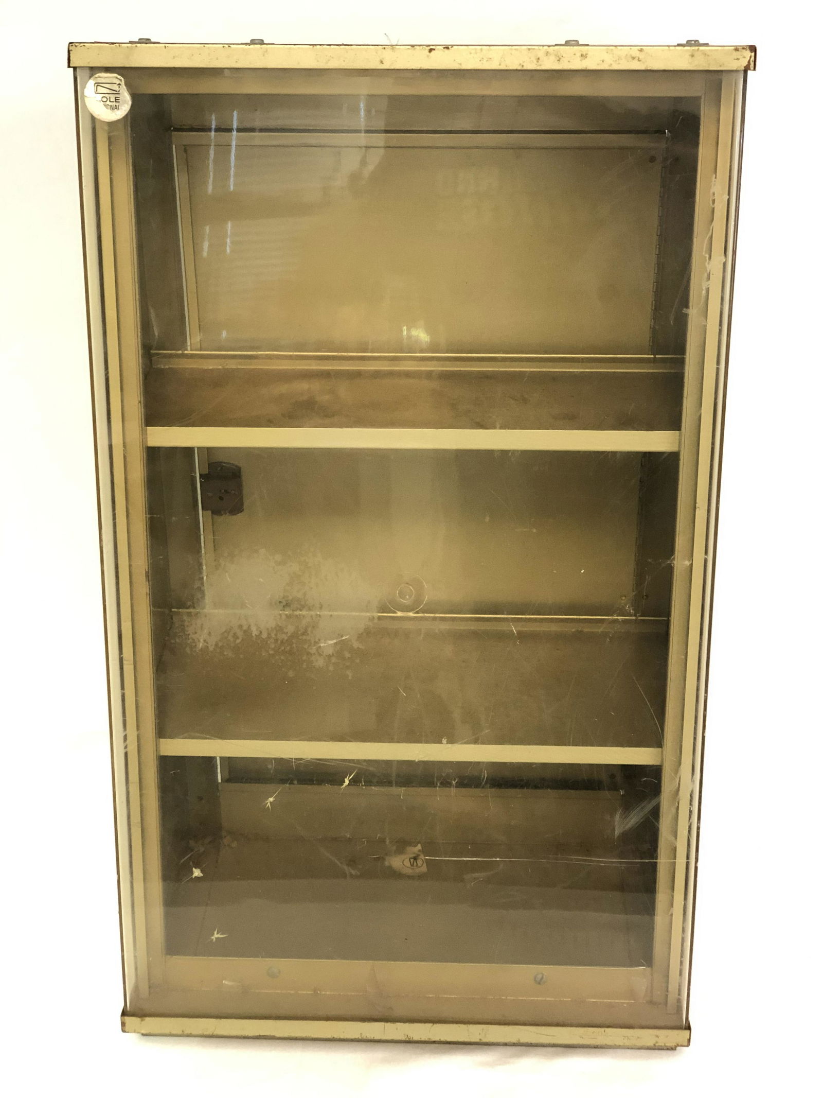 Vtg Sabre/ KaBar Knife Table Top Display - Metal w/: Vtg Sabre/ KaBar Knife Table Top Display - Metal w/ Plexiglass, 14.5'' x 10.5'' x 25'', No Key