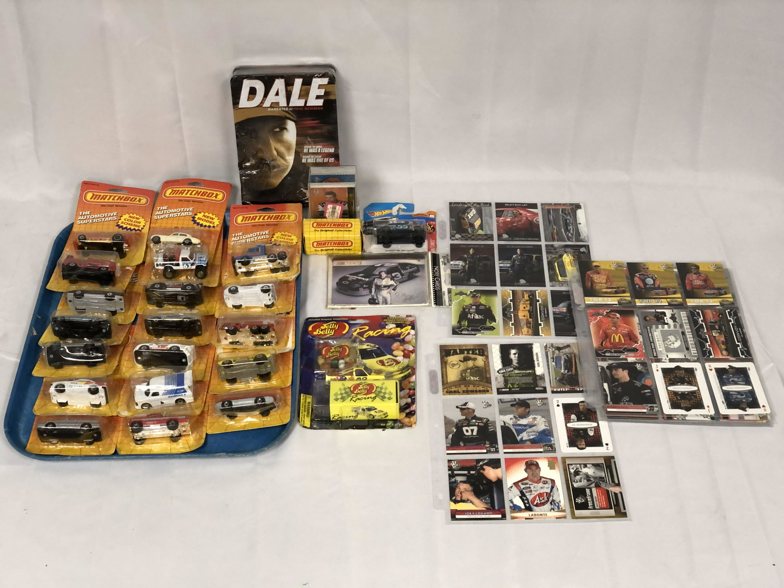(20+) Matchbox & HotWheels, Trading Cards - Sealed Dale: (20+) Matchbox & HotWheels, Trading Cards - Sealed Dale Earnhardt Commemerative Box w/ Disc, Certificate & More, Jelly Belly Car & More