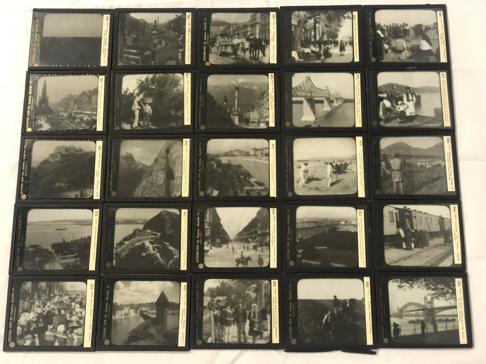 (135)Asst Antique Keystone Glass Slides - Various: (135)Asst Antique Keystone Glass Slides - Various Subjects