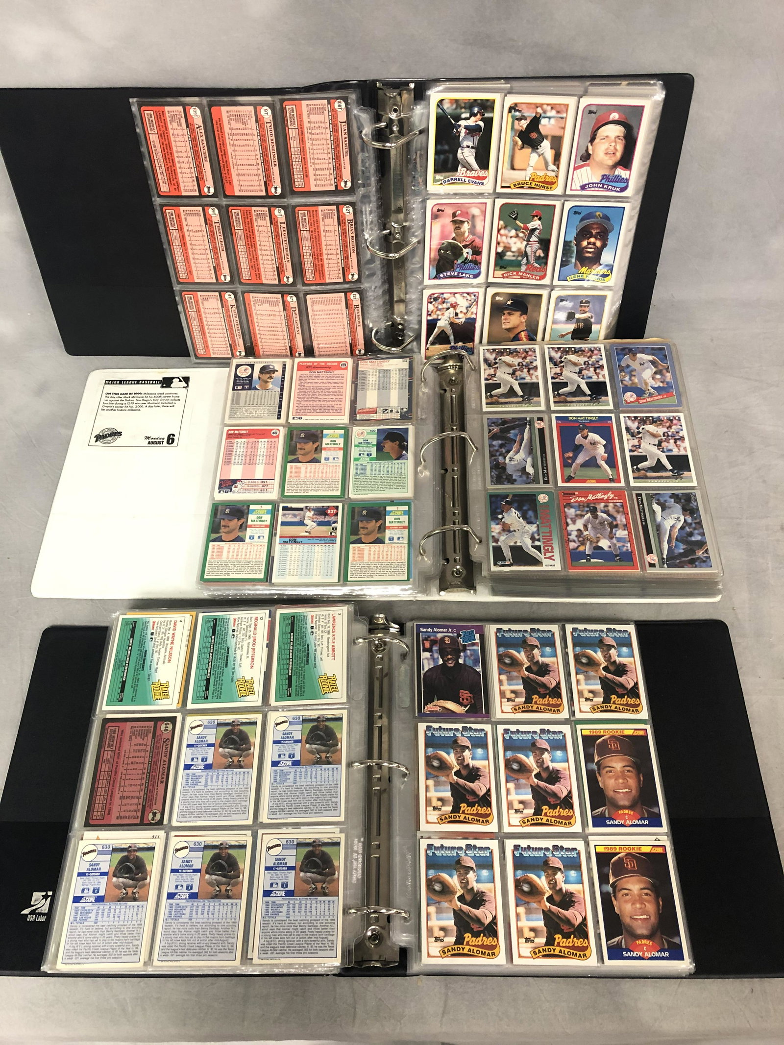 1000+ Asst 80s - 90s Baseball Trading Cards -: 1000+ Asst 80s - 90s Baseball Trading Cards - (3)Binders, Topps, Fleer, Upper Deck, Donruss & More