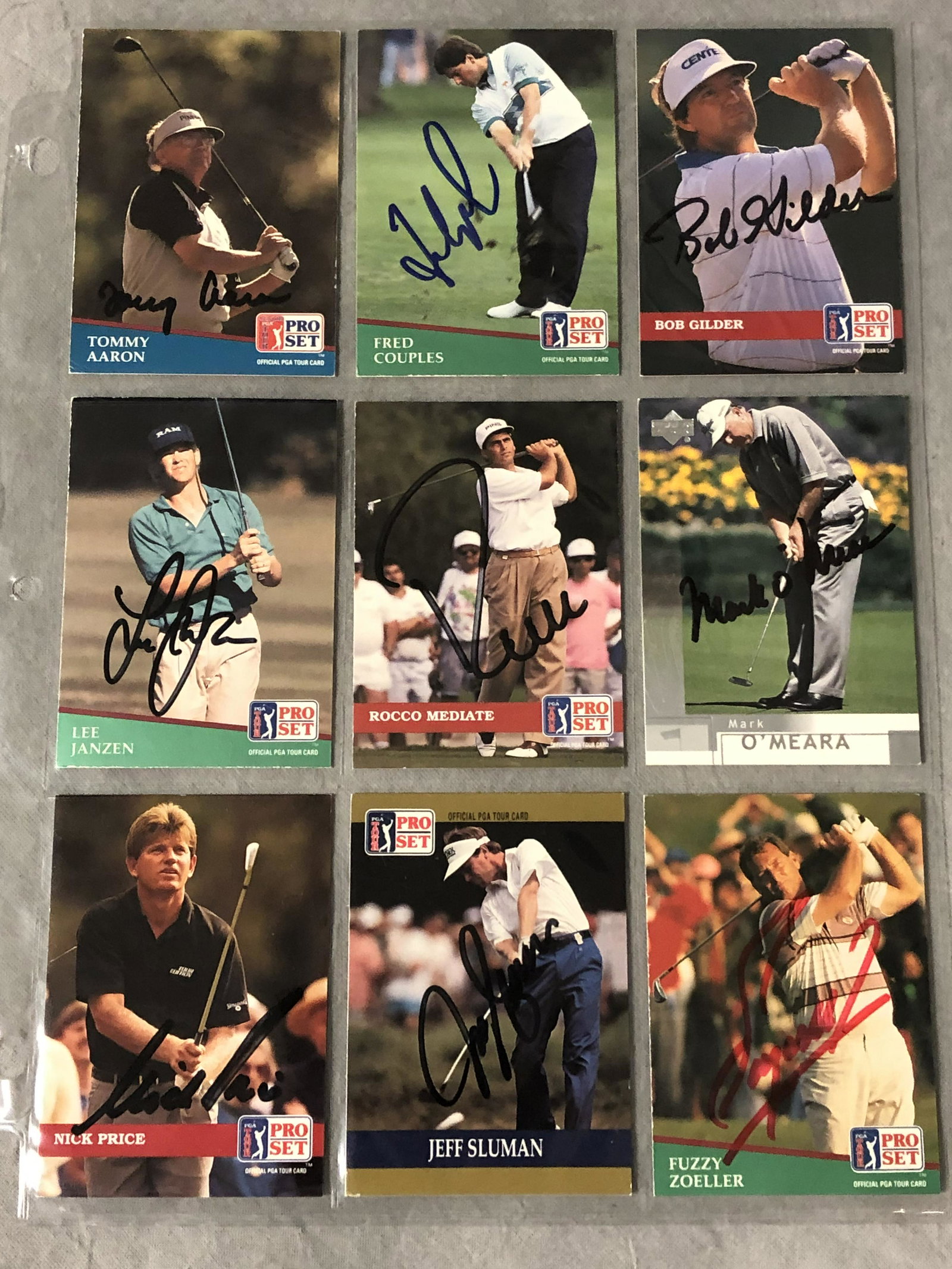 (9)Autographed Golf Trading Cards - Rocco Mediate, Fred: (9)Autographed Golf Trading Cards - Rocco Mediate, Fred Couples, Jeff Sluman, Tommy Aaron, Fuzzy Zoeller & More