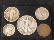 (5)Asst US Coins (1899 - 1943) - 1943 Walking Liberty,