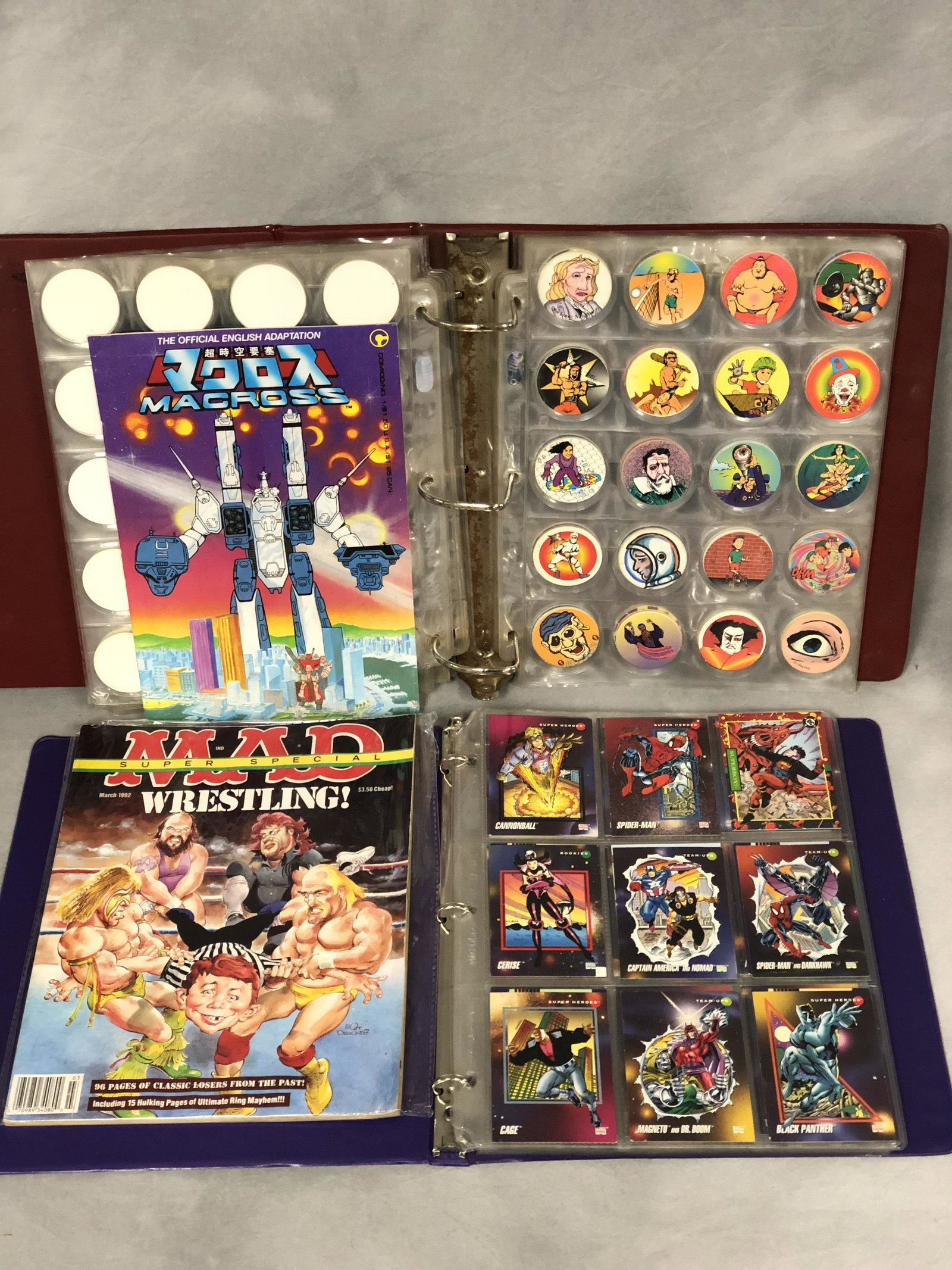 Pog Style Caps, MAD Comic, Marvel Trading Cards: Pog Style Caps, MAD Comic, Marvel Trading Cards