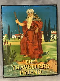 Metal British Pub Sign 'The Travellers Friend' - Pub /