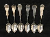 (6)Antique Sterling Silver Spoons, 281g - Duhme & Co