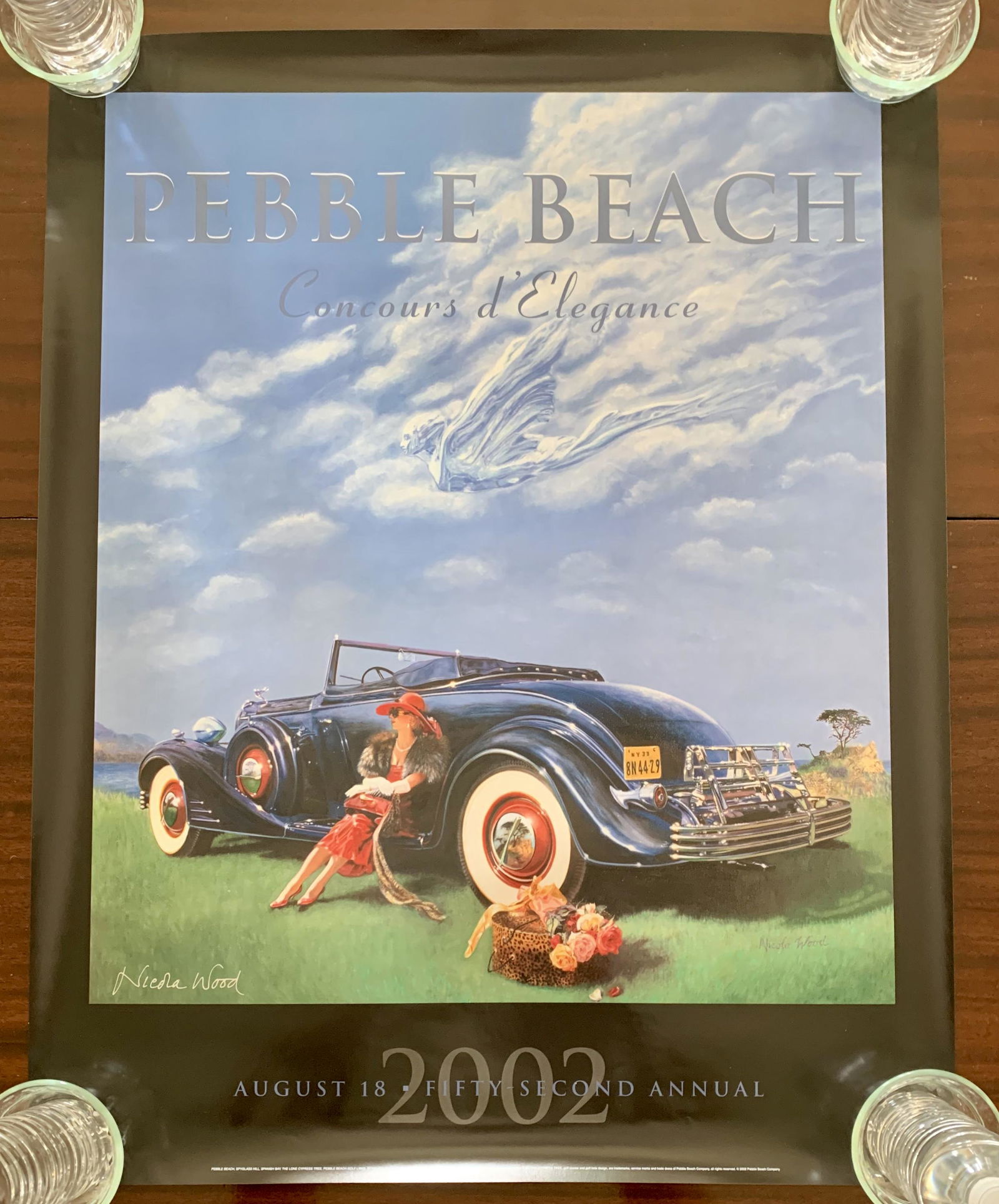 (3)Nicola Wood Pebble Beach D'Elegance Posters -: (3)Nicola Wood Pebble Beach D'Elegance Posters - (1)Signed