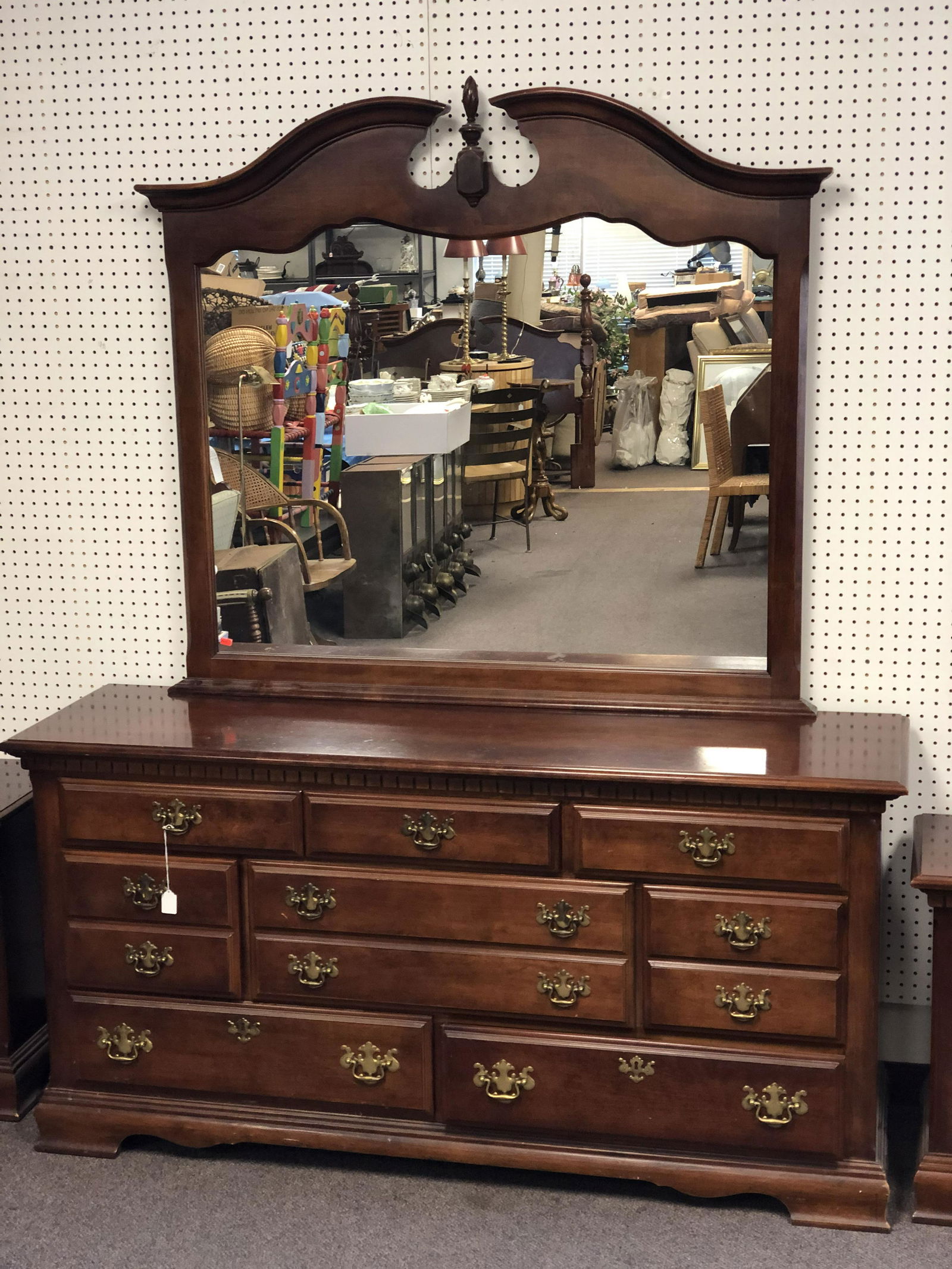 8 Drawer Lowboy Dresser w/ Mirror - From Macys, 64'' x: 8 Drawer Lowboy Dresser w/ Mirror - From Macys, 64'' x 18'' x 32'' , Mirror 48'' x 45'' - Pick Up Only or Arrange Shipping -