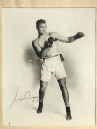 Autographed Jack Dempsey Boxing Photo - Framed 13.25''