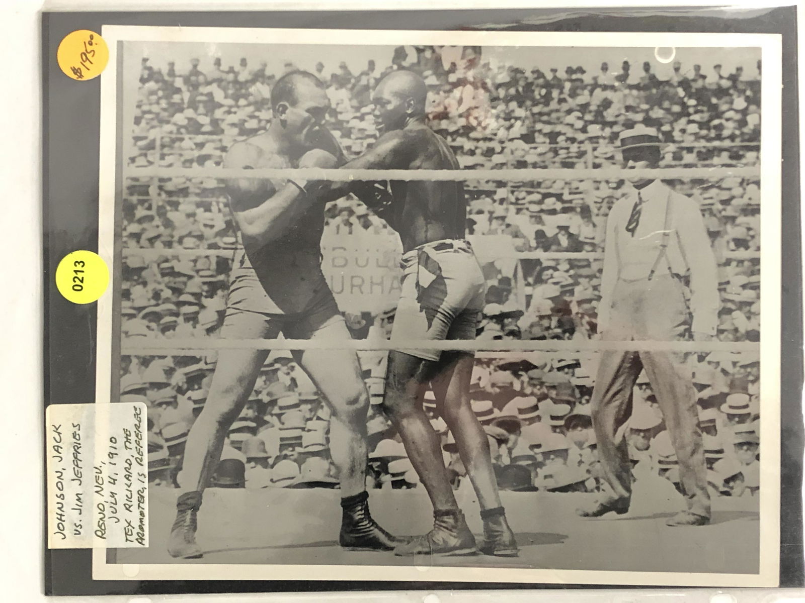 Jack Johnson Vs Jim Jeffries Boxing Photo - 1910 Reno: Jack Johnson Vs Jim Jeffries Boxing Photo - 1910 Reno Bout
