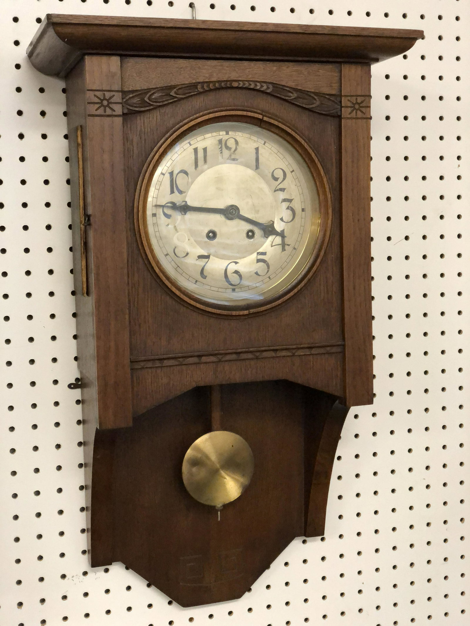 Atq German 'Herrmann' Wall Clock, Key - Works, Serviced: Atq German 'Herrmann' Wall Clock, Key - Works, Serviced Recently - 15.25'' x 6'' x 27''