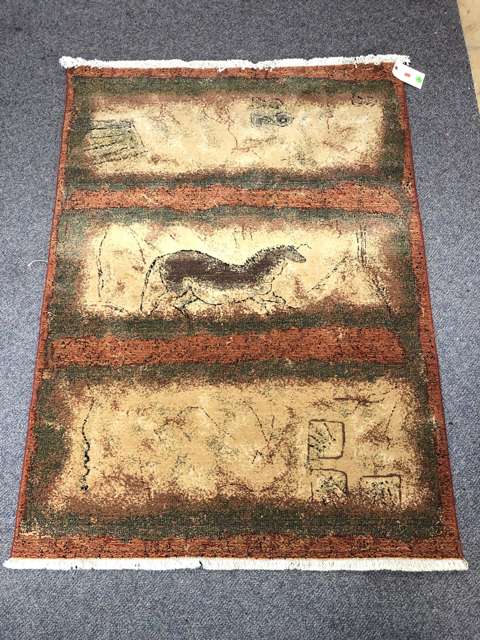 Karastan Paleolithic Design Area Rug - Woven in: Karastan Paleolithic Design Area Rug - Woven in Belgium, 100% Decor Wool, Pest Resistant, 47'' x 64''