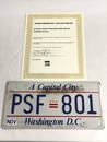 X-Files D.C. License Plate Prop w/ COA - 1990s Metal